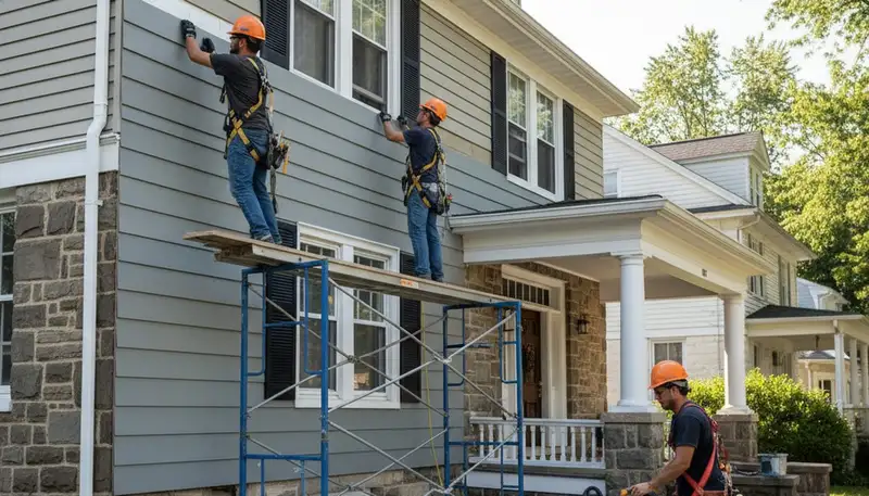 Philadelphia, PA siding installation by local vinyl siding contractor for residential exterior homes