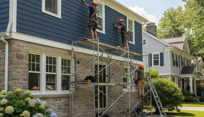 Vinyl siding installation in Philadelphia, PA for a residential home exterior