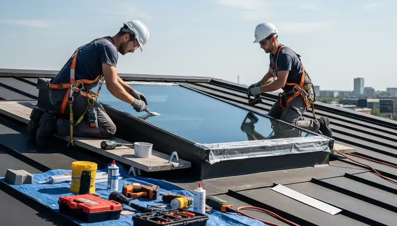 Philadelphia, PA skylight repair by FX Remodeling & Exteriors for leaks, cracked glass, and seal replacement