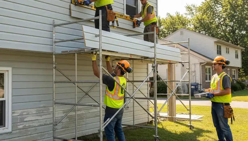 Vinyl siding installation on a Philadelphia, PA home by FX Remodeling & Exteriors