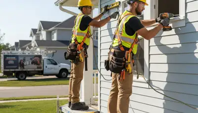 Philadelphia, PA vinyl siding repair by FX Remodeling & Exteriors on a residential home exterior