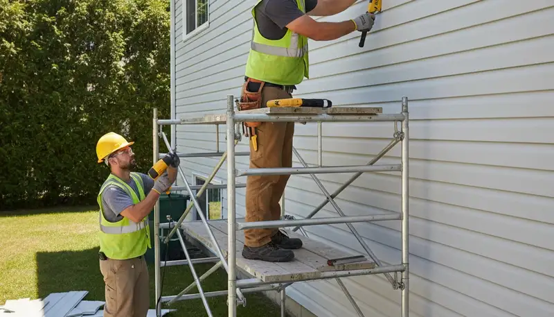 Philadelphia, PA vinyl siding repair by FX Remodeling & Exteriors on a home exterior