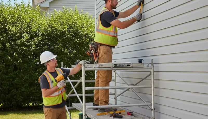 Philadelphia, PA vinyl siding repair by FX Remodeling & Exteriors on a residential home